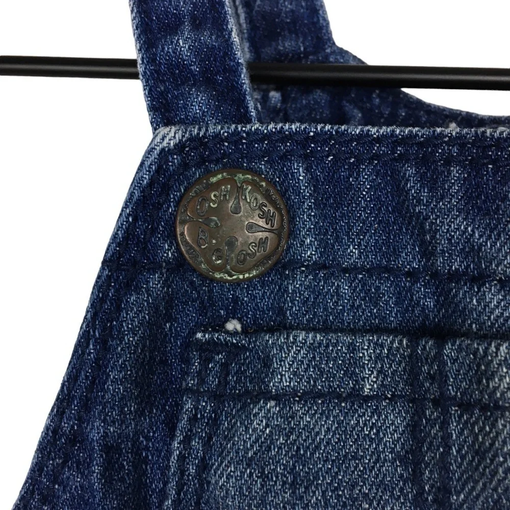 OSHKOSH Denim Patchwork Cotton Dress Floral Flowers Chambray Summer Size 2T
